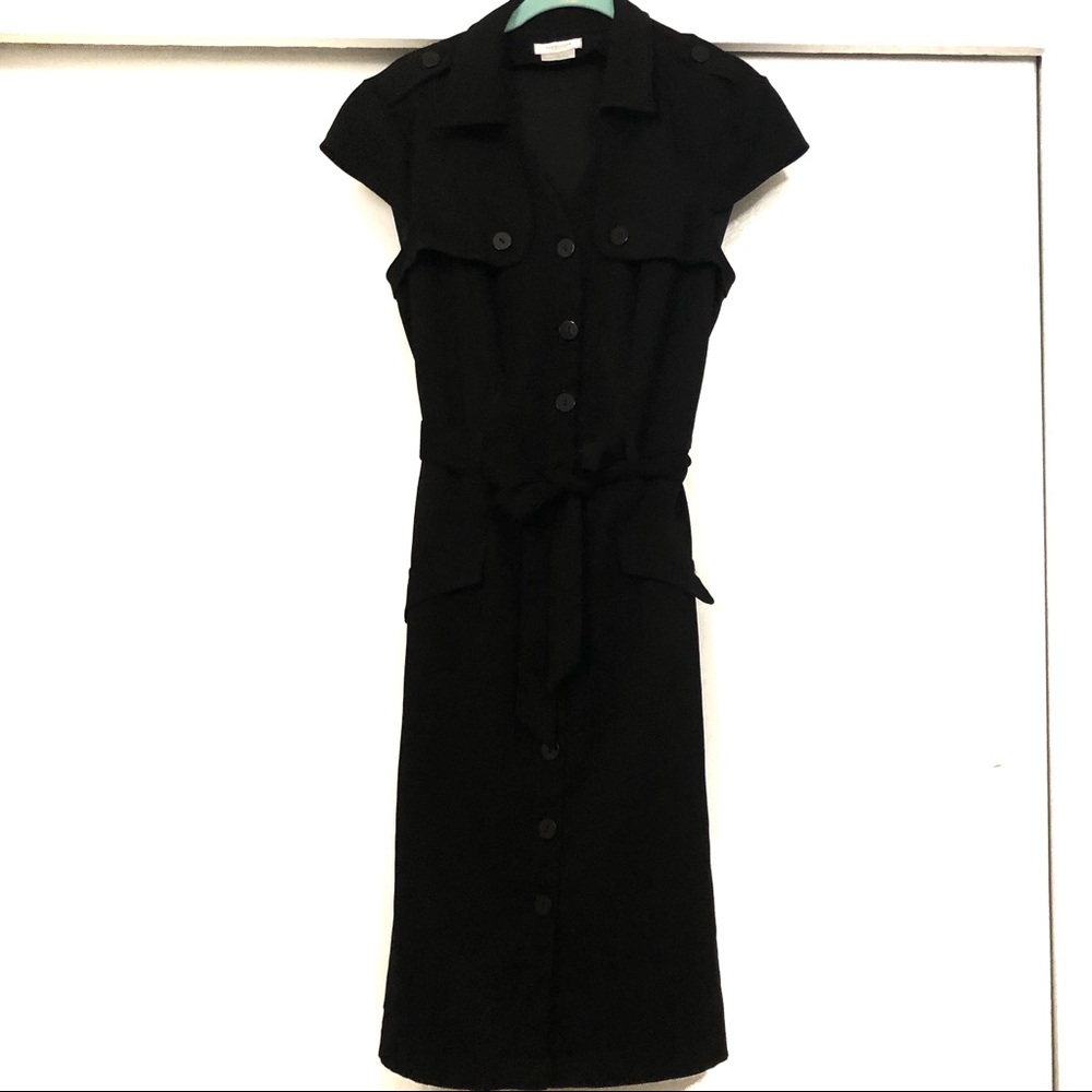Van Heusen- Collared Black Button Up dress